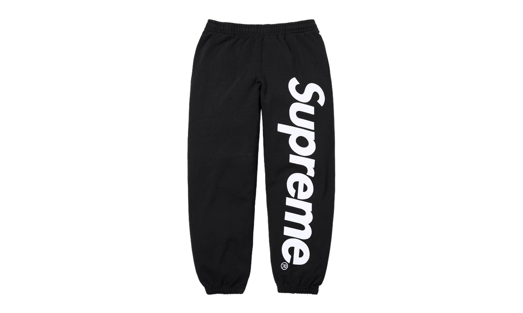 Satin Appliqué Sweatpant "SS26 - Black" SU27515