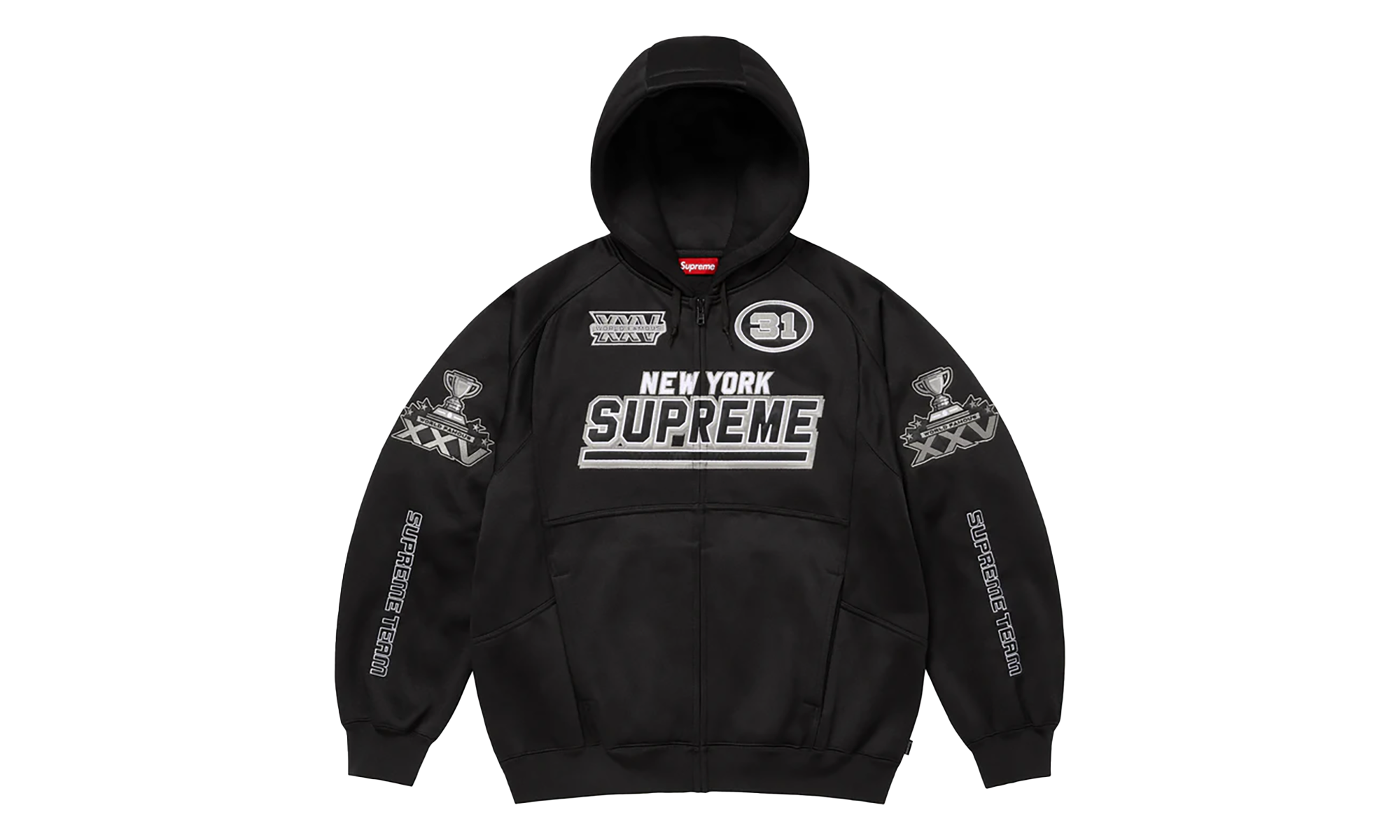 Football Zip Up Hooded Sweatshirt "FW25 - Black" SU26736