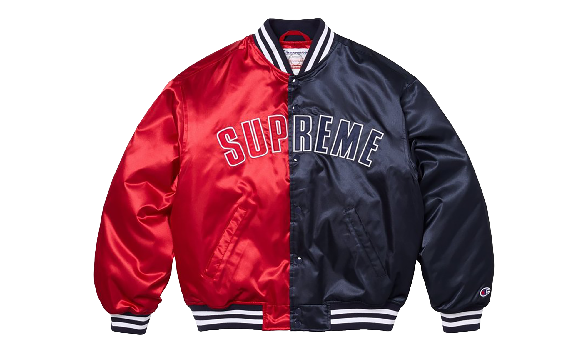 Champion Satin Varsity Jacket "SS26 - Red / Navy" SU27668