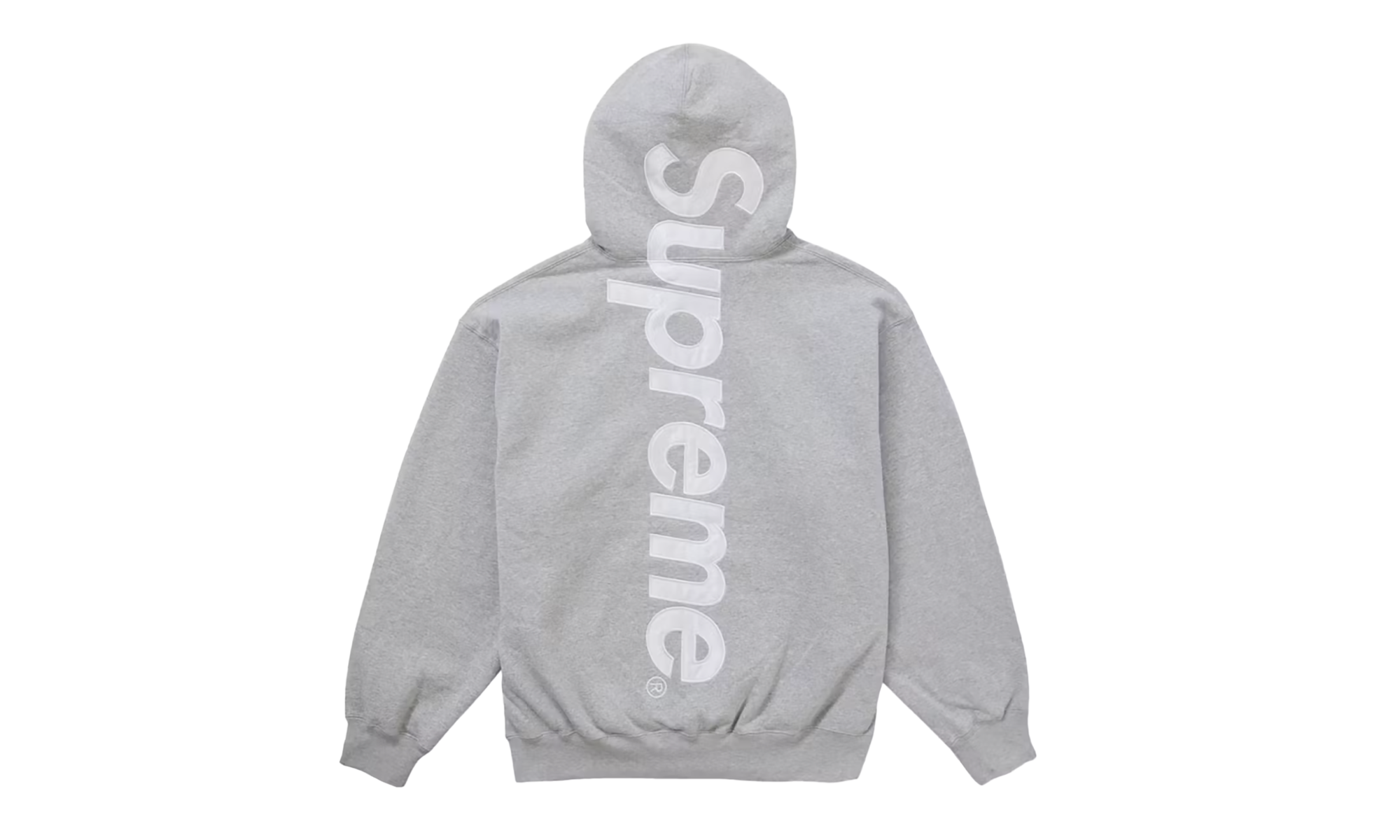 Satin Applique Hooded Sweatshirt "FW24 - Heather Grey" SU26581