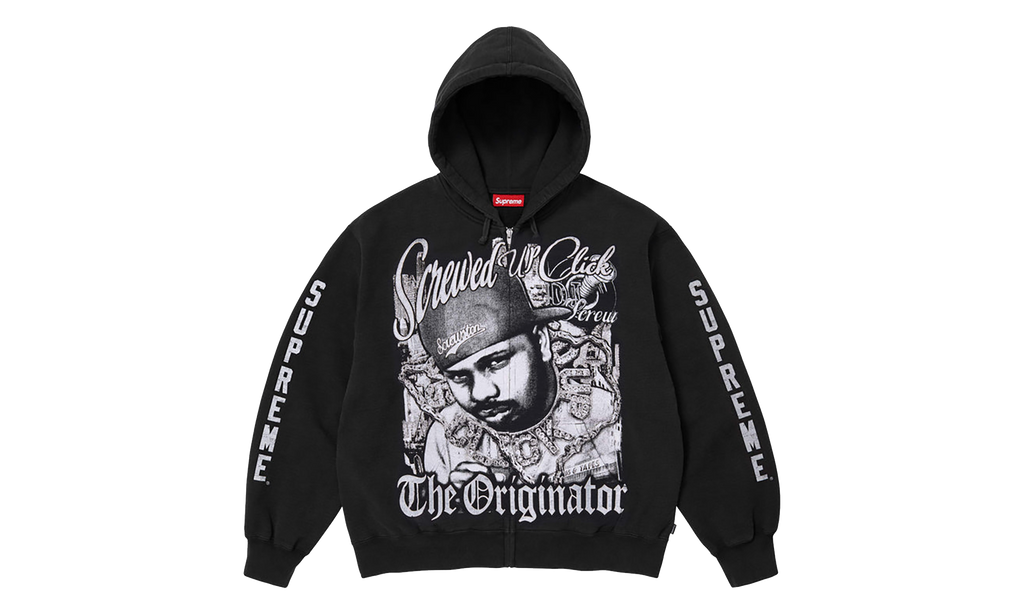 DJ Screw Zip Up Hooded Sweatshirt "SS26 - black" SU27355