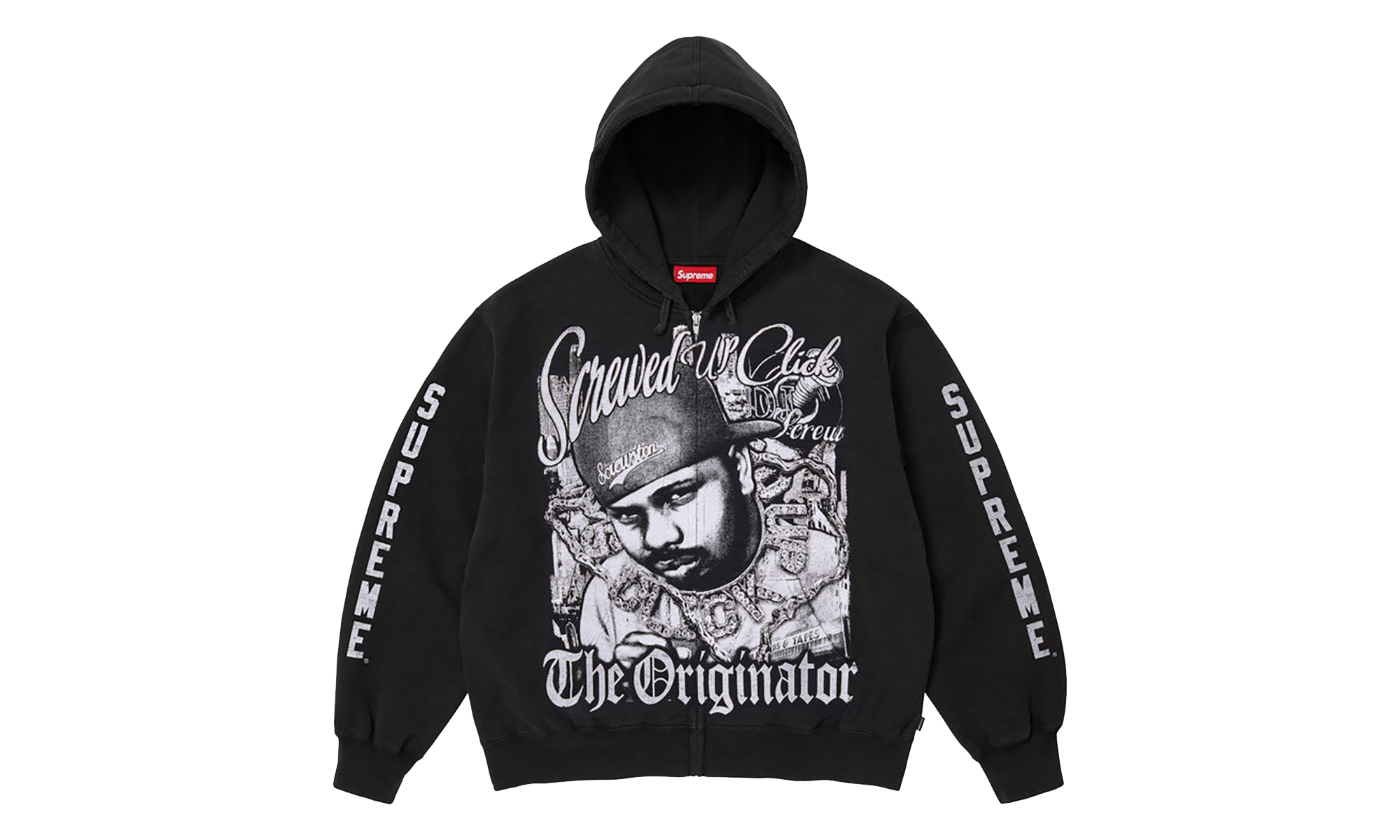 DJ Screw Zip Up Hooded Sweatshirt "SS26 - black" SU27355