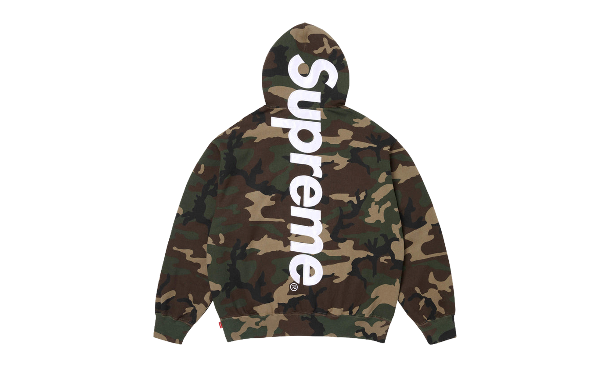 Satin Appliqué Hooded Sweatshirt "SS26 - Woodland Camo" SU27497