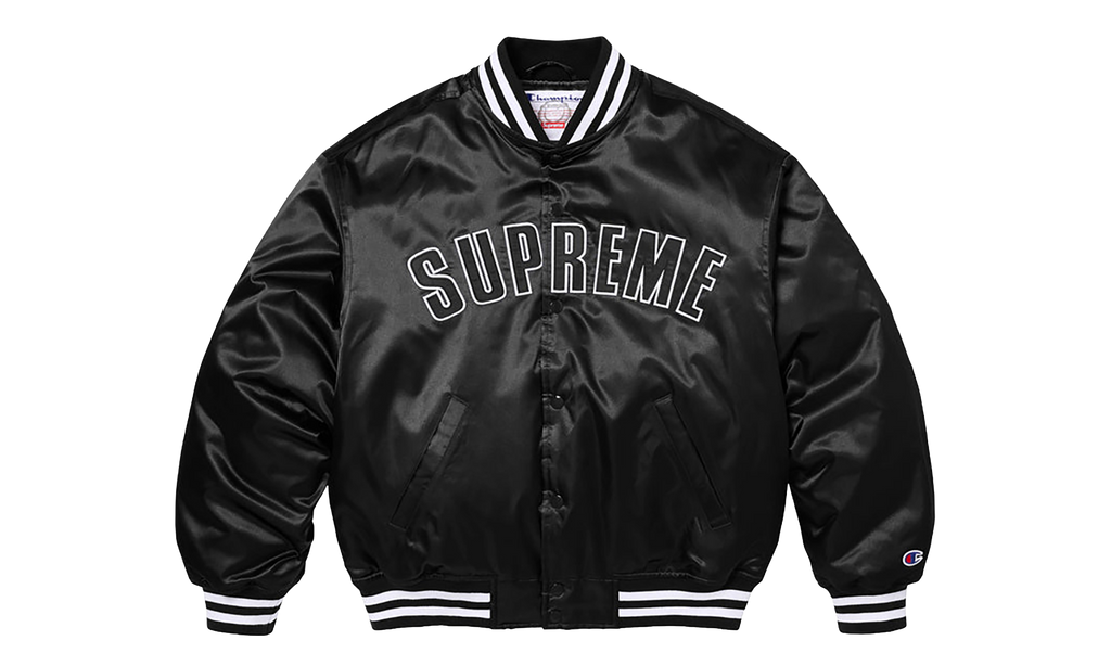 Champion® Satin Varsity Jacket "SS26 - Black" SU27455