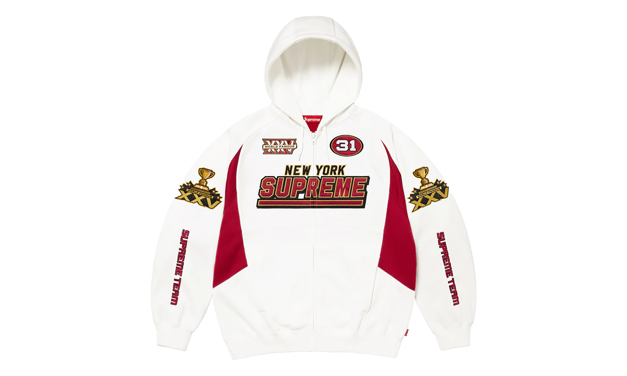 Football Zip Up Hooded Sweatshirt "FW25 - white" SU26734