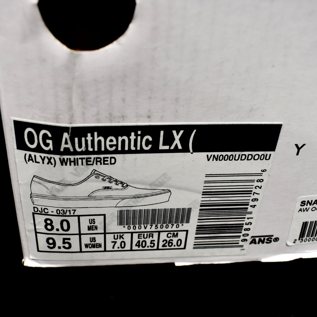 Alyx x Vans - OG Authentic LX (White/Red)