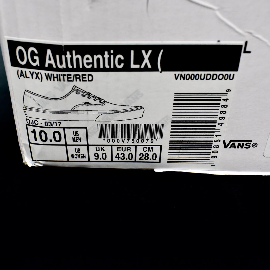 Alyx x Vans - OG Authentic LX (White/Red)