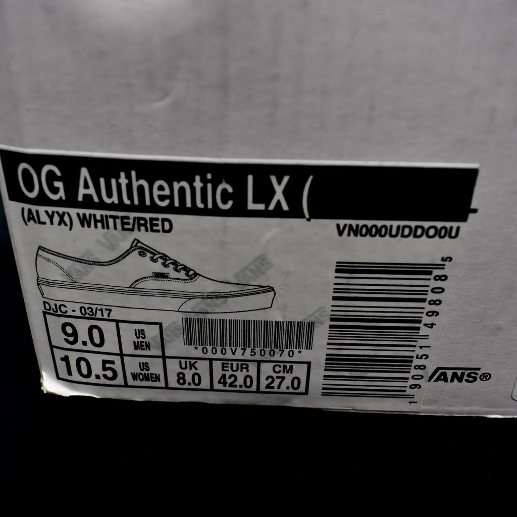 Alyx x Vans - OG Authentic LX (White/Red)
