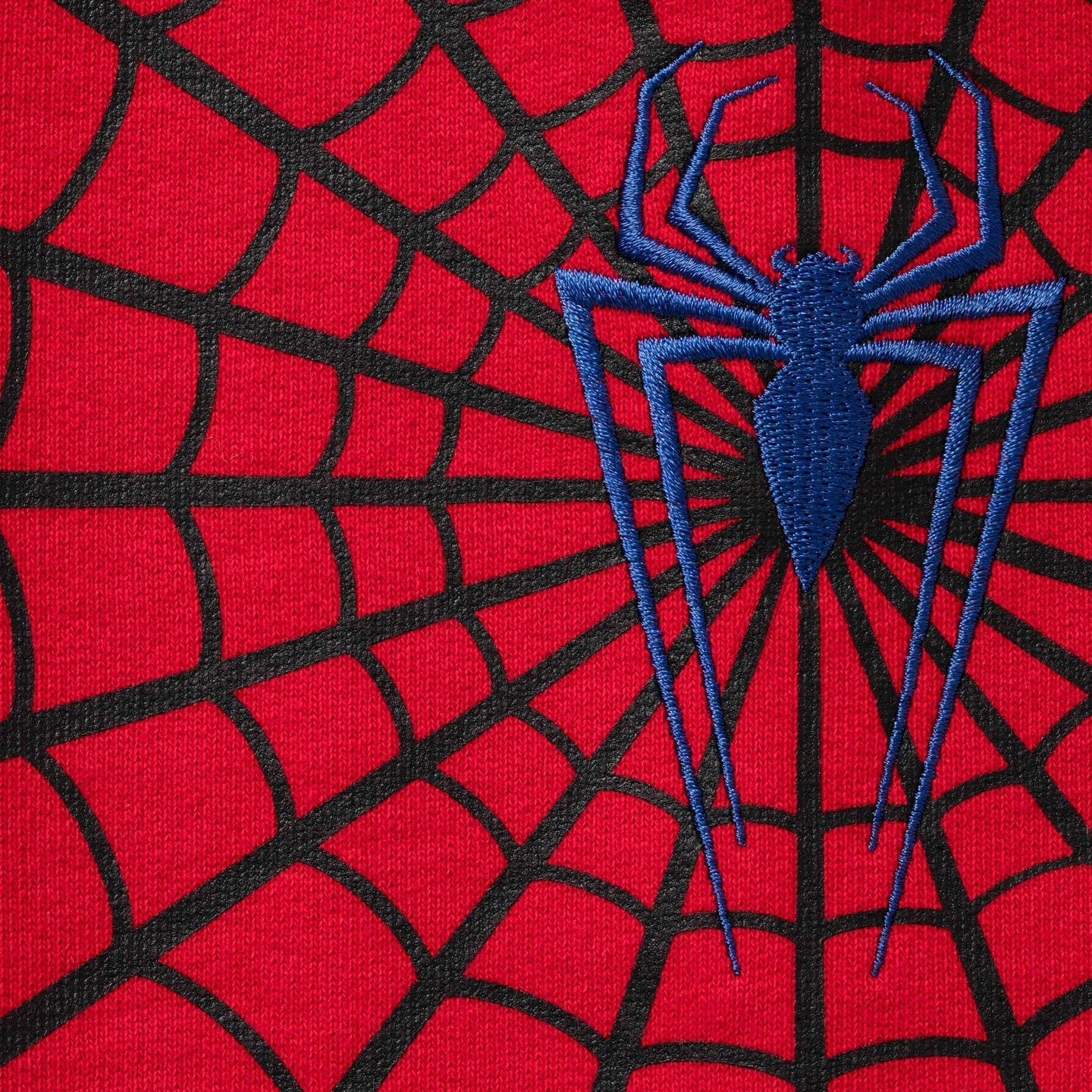 Supreme Vanson Leathers Spider-Man Zip Up Hooded Sweatshirt Red