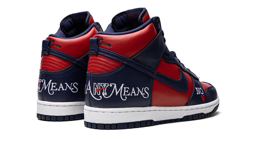 SB Dunk High "Supreme - By Any Means - Navy/Red" DN3741 600