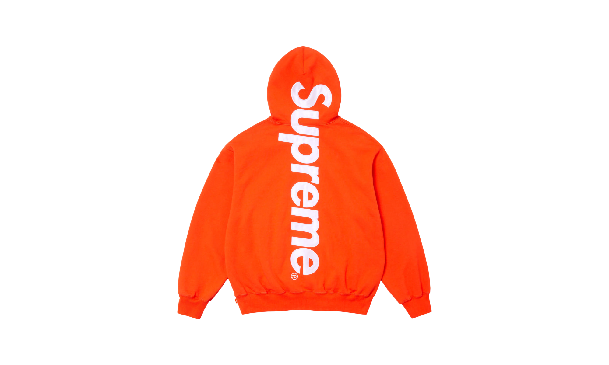 SATIN APPLIQUÉ HOODED SWEATSHIRT "FW24 - Orange" SU531