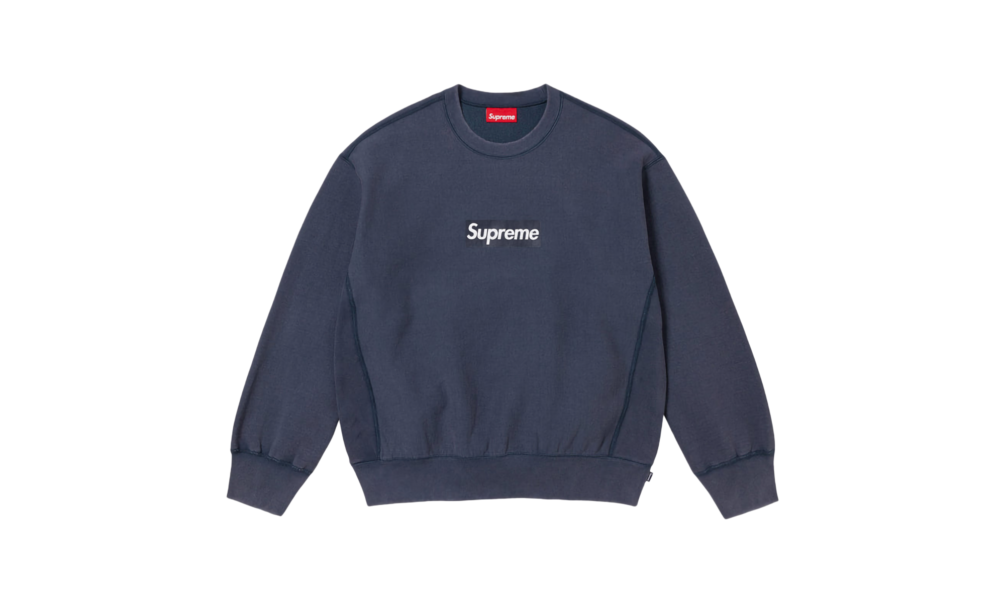 Washed Box Logo Crewneck "SS25 - Navy" SU25158