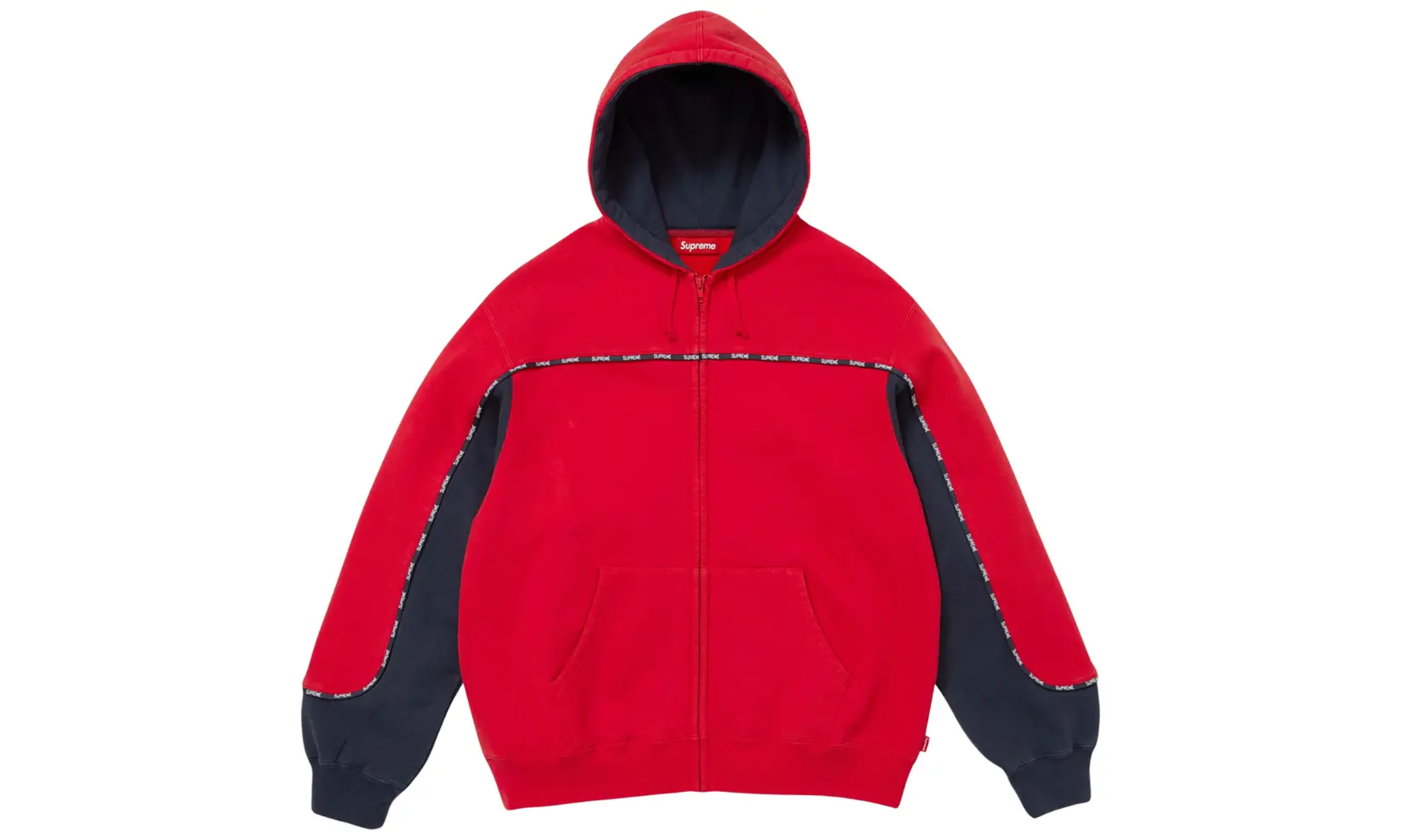 Piping Zip Up Hooded Sweatshirt "Red" SU26562