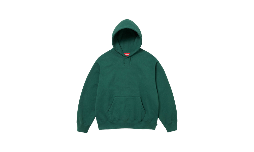 SATIN APPLIQUÉ HOODED SWEATSHIRT "FW24 - Green" SU530