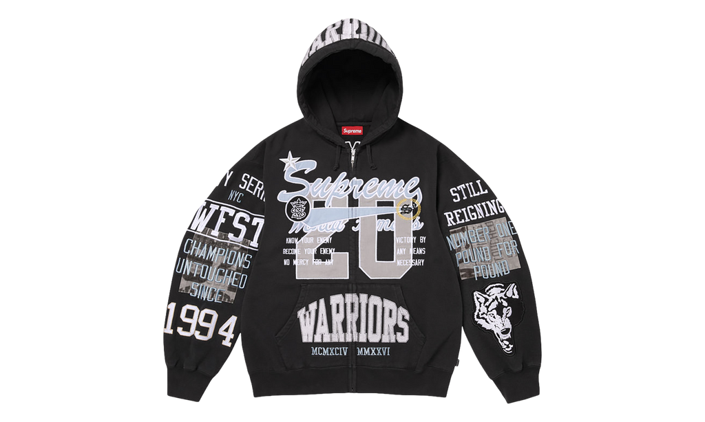 Warriors Appliqué Zip Up Hooded Sweatshirt "SS26 - Black" SU27600