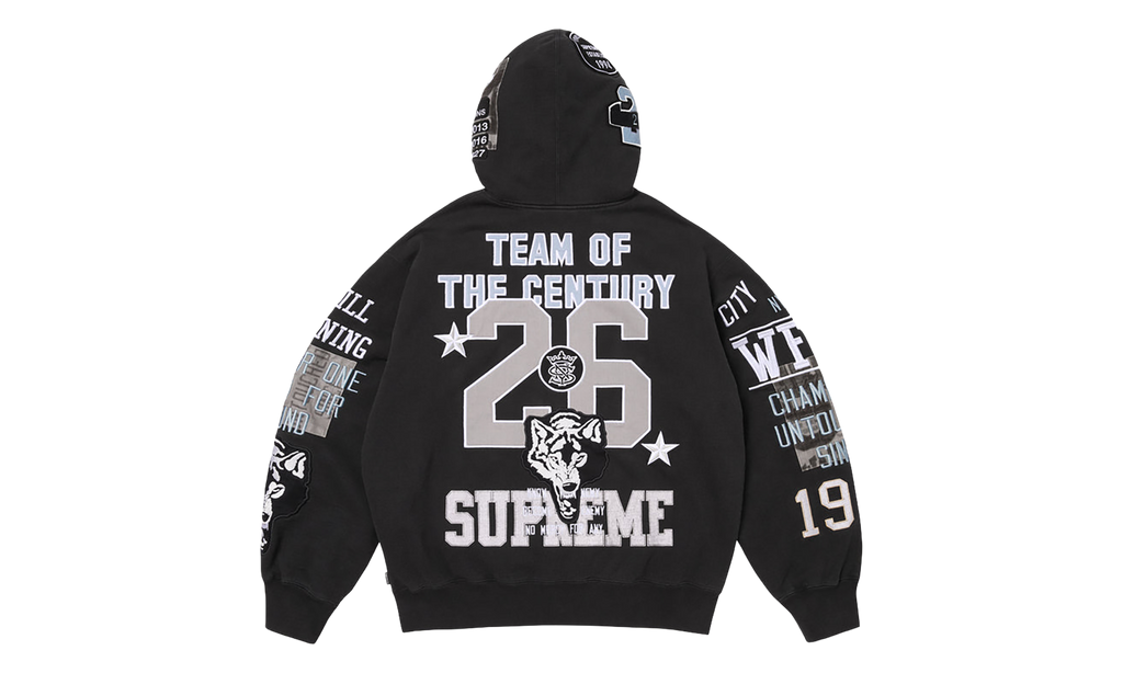 Warriors Appliqué Zip Up Hooded Sweatshirt "SS26 - Black" SU27600