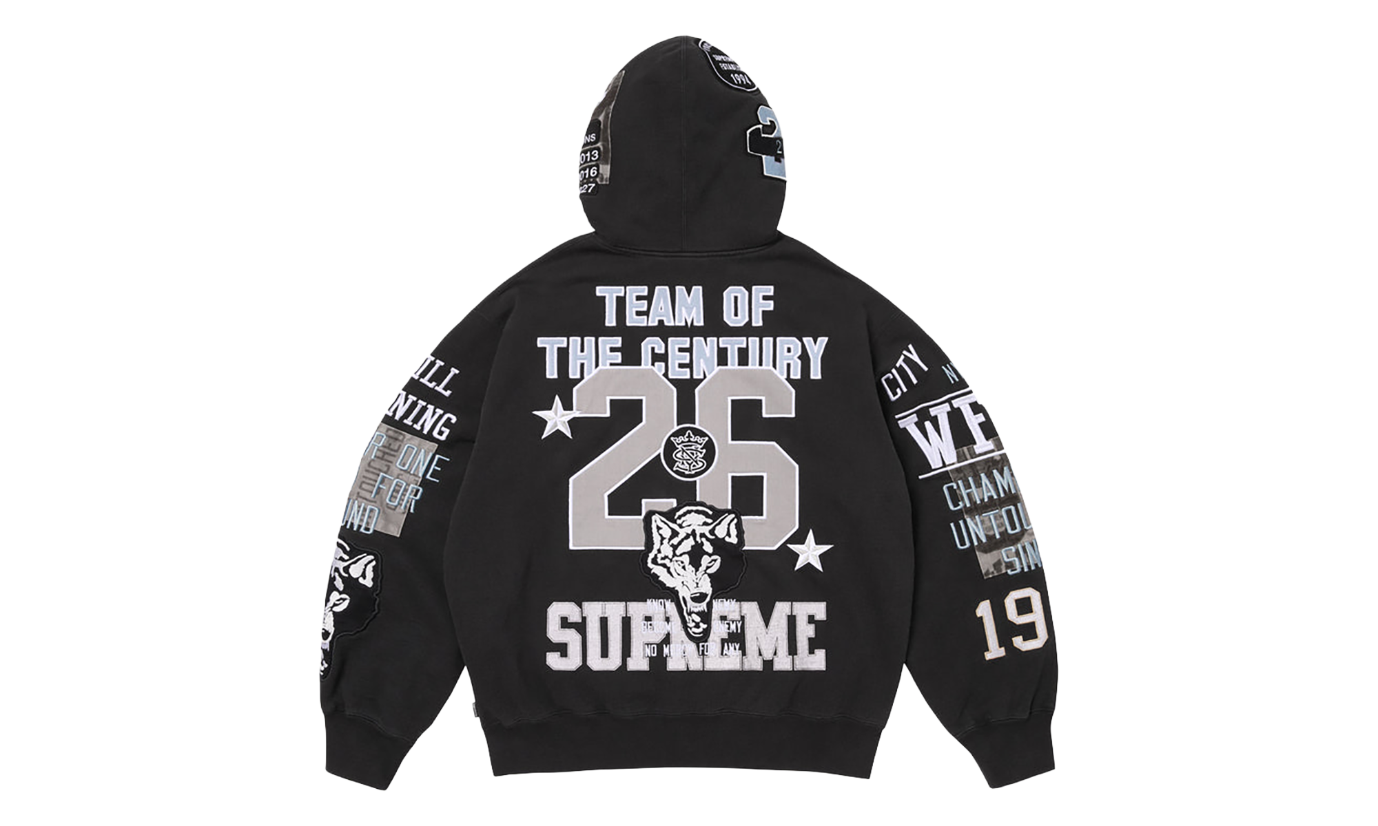 Warriors Appliqué Zip Up Hooded Sweatshirt "SS26 - Black" SU27600
