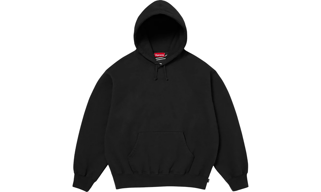 Satin Appliqué Hooded Sweatshirt "FW25 - Black" SU26126