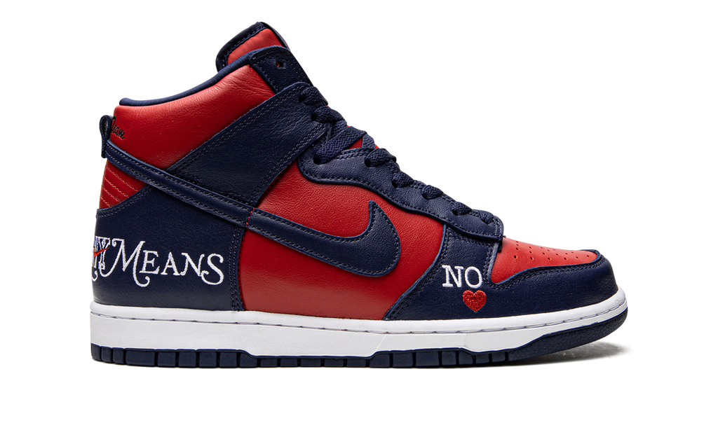 SB Dunk High "Supreme - By Any Means - Navy/Red" DN3741 600